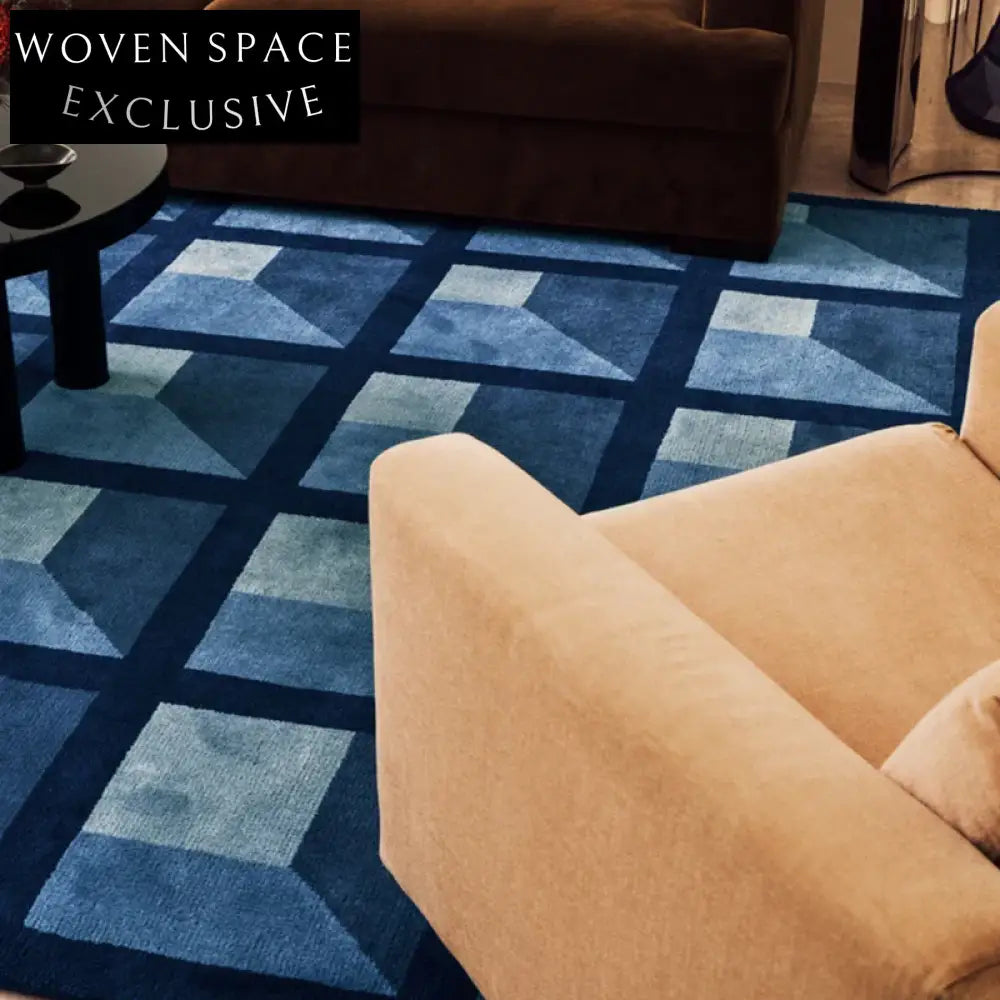 Elegant Persian-Style Hand-Tufted Modern Geometric Polyester Fiber Area Rug