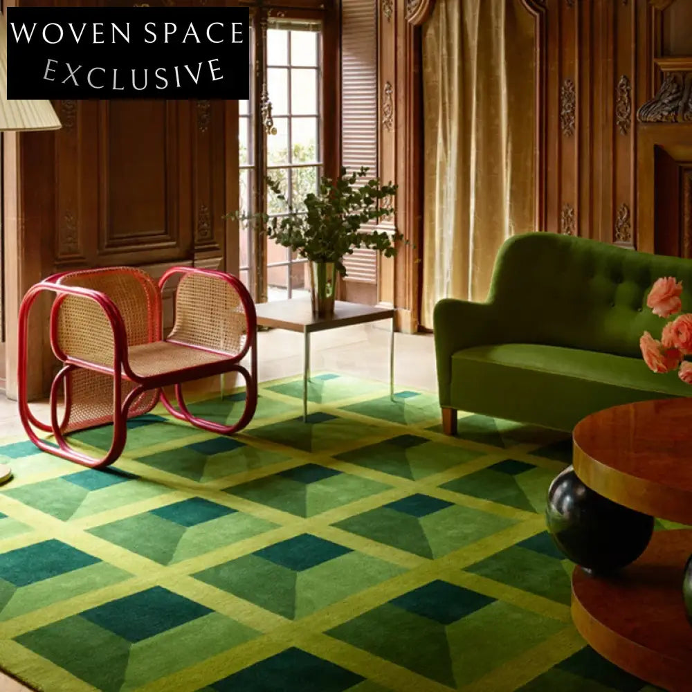 Elegant Persian-Style Hand-Tufted Modern Geometric Polyester Fiber Area Rug