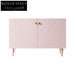 Elegant Pink Fish Scale Nordic Solid Wood Storage Cabinet for Living Room