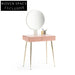 Elegant Pink Wooden Vanity Dressing Table with Mirror, Spacious Storage Drawers