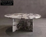Elegant Round Marble Coffee Table with Calacatta Viola Stone Top