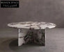 Elegant Round Marble Coffee Table with Calacatta Viola Stone Top