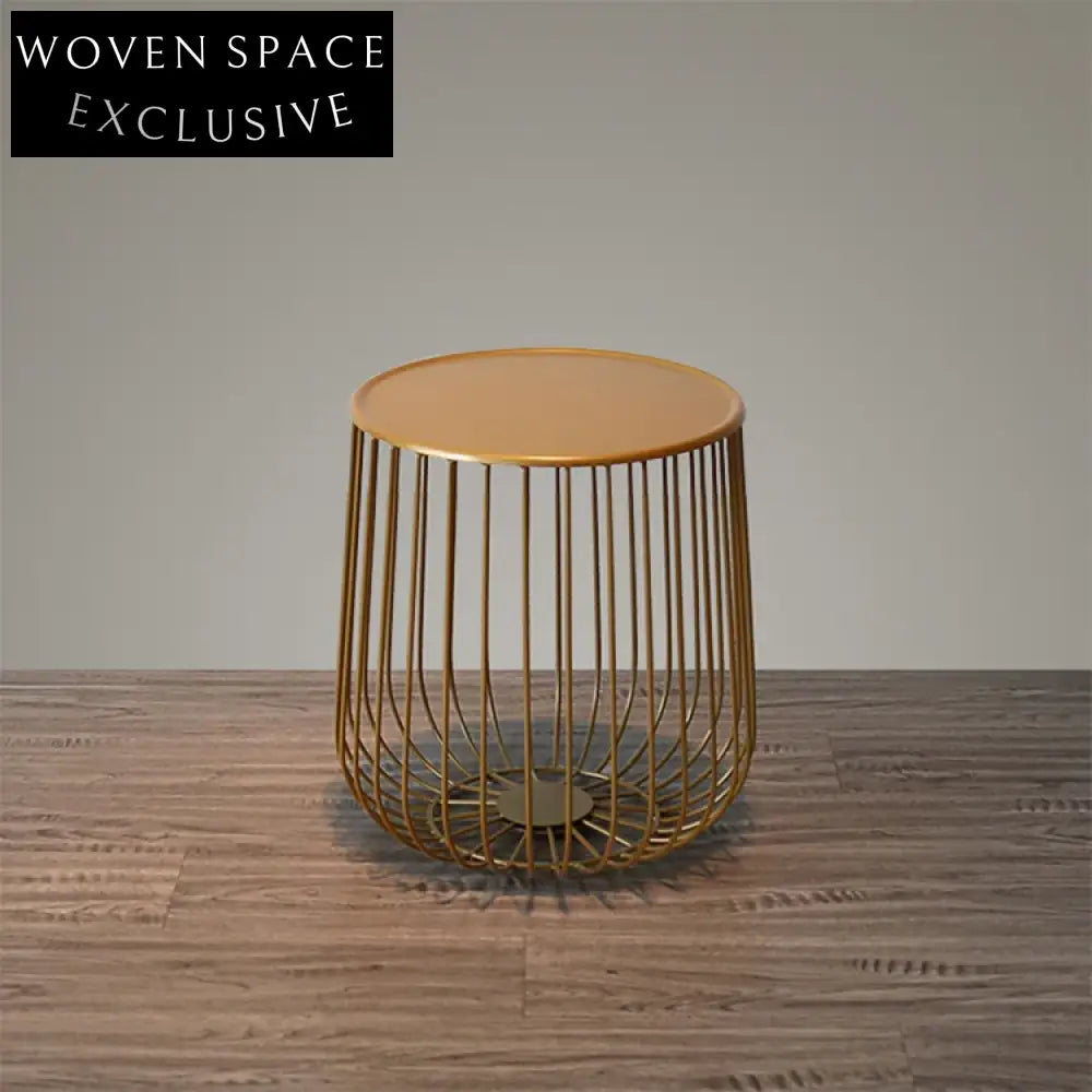 Elegant Pumpkin Shaped Metal Wire Round Accent Coffee Table for Modern Homes