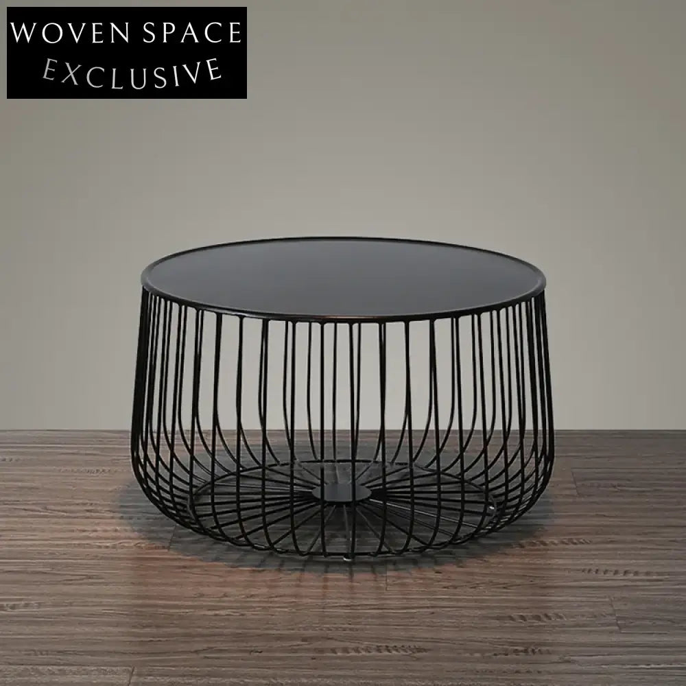Elegant Pumpkin Shaped Metal Wire Round Accent Coffee Table for Modern Homes