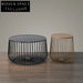 Elegant Pumpkin Shaped Metal Wire Round Accent Coffee Table for Modern Homes