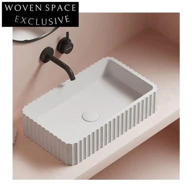 Elegant Rectangle Artificial Stone Countertop Modern Bathroom Vessel Sink