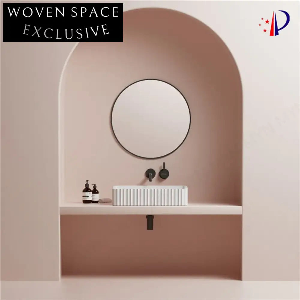 Elegant Rectangle Artificial Stone Countertop Modern Bathroom Vessel Sink