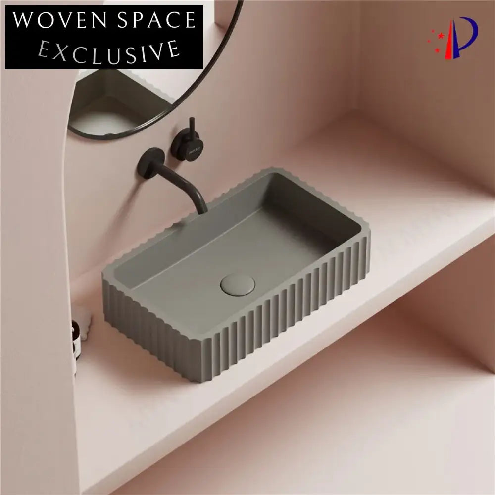 Elegant Rectangle Artificial Stone Countertop Modern Bathroom Vessel Sink