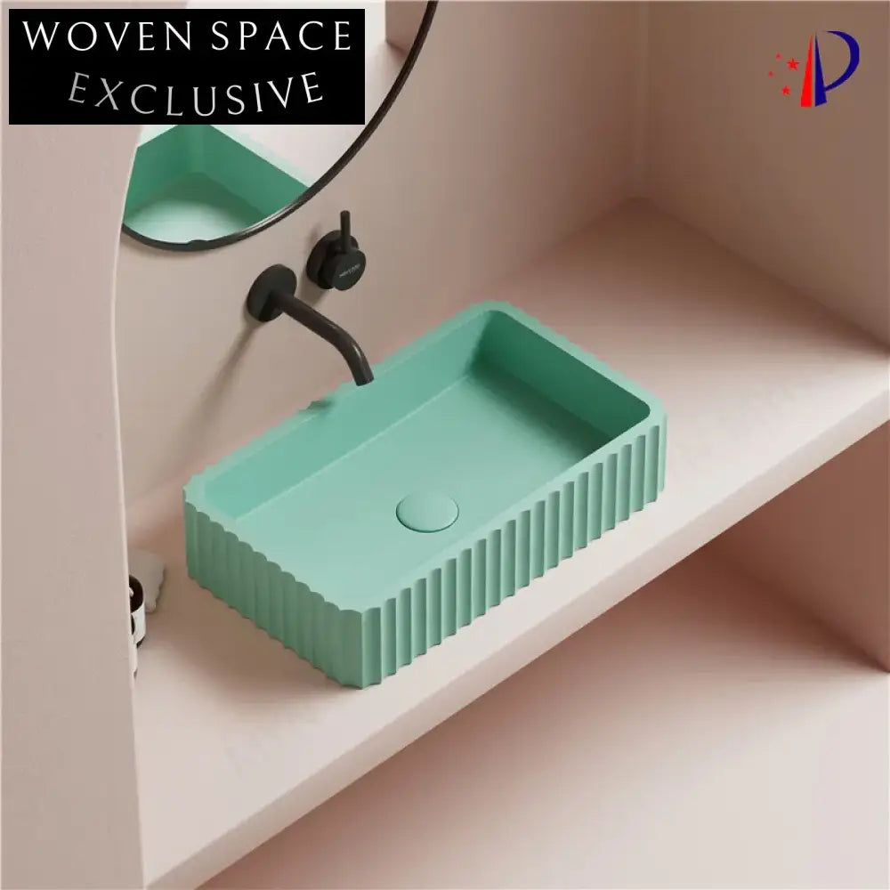 Elegant Rectangle Artificial Stone Countertop Modern Bathroom Vessel Sink