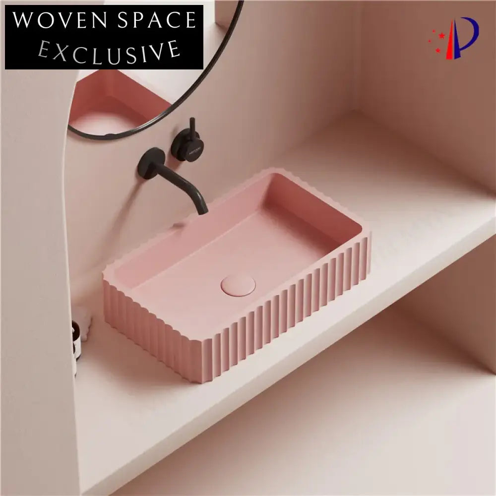 Elegant Rectangle Artificial Stone Countertop Modern Bathroom Vessel Sink