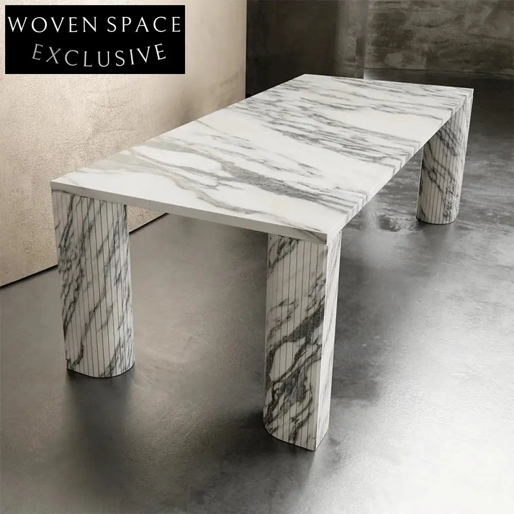 Elegant Rectangle Marble Dining Table for Modern Homes