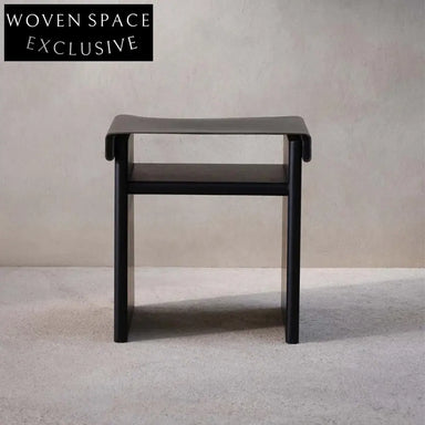 Elegant Rectangle Ottoman with Solid Wood Legs & Saddle Leather Ottoman