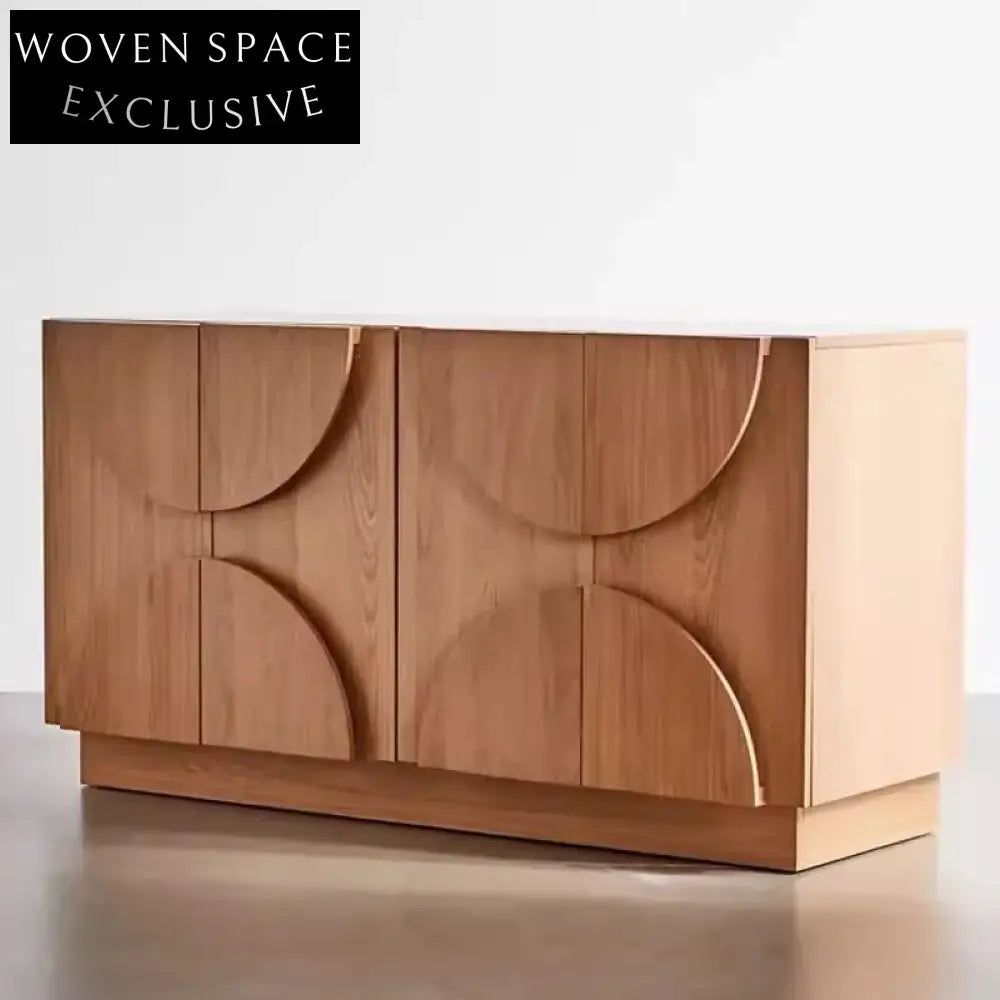 Elegant Rectangle Solid Ash Wood Luxury Entryway Floor Cabinet