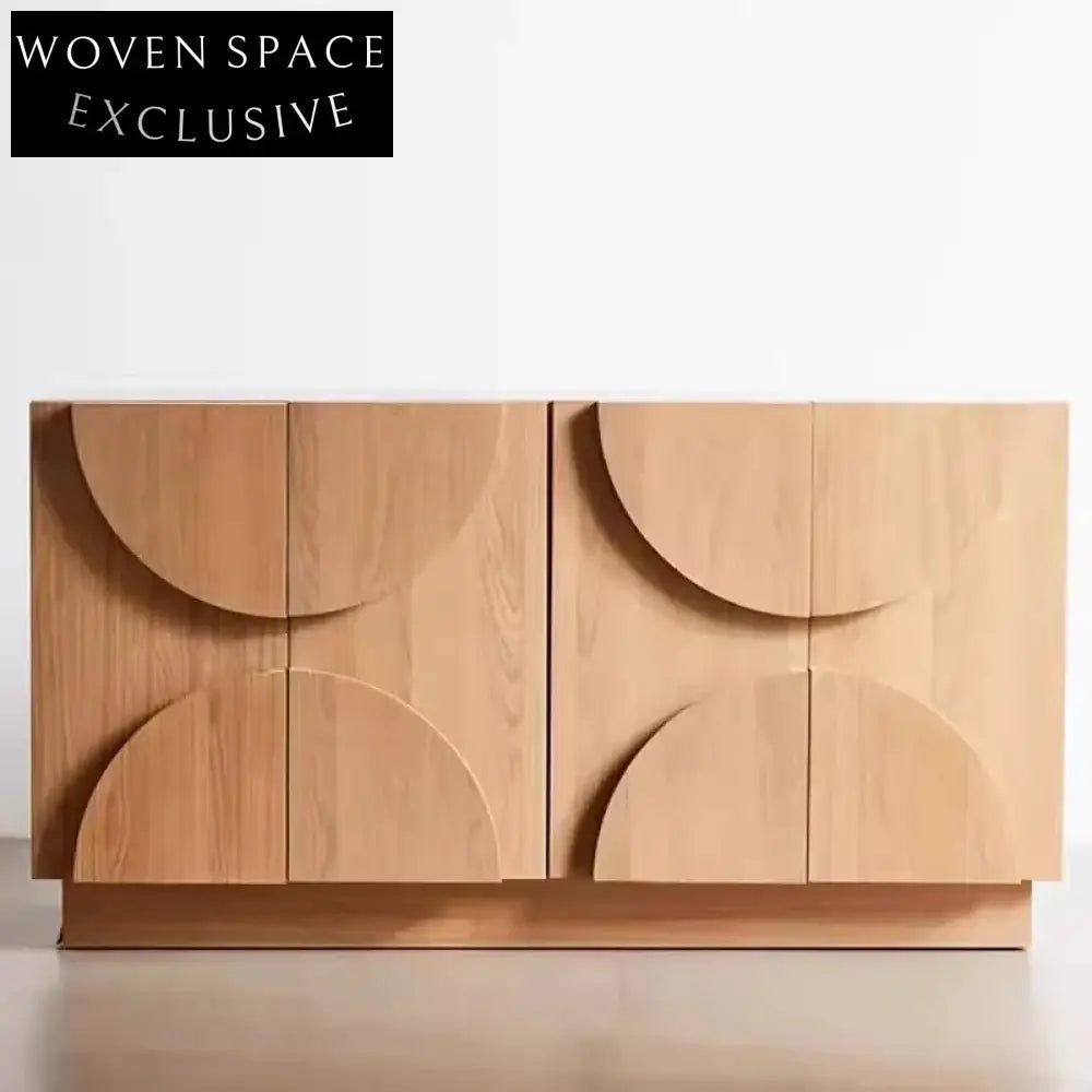 Elegant Rectangle Solid Ash Wood Luxury Entryway Floor Cabinet