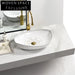 Elegant Rectangular Ceramic Countertop Bathroom Sink, Gold Finish Modern Wash Basin