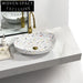Elegant Rectangular Ceramic Countertop Bathroom Sink, Gold Finish Modern Wash Basin