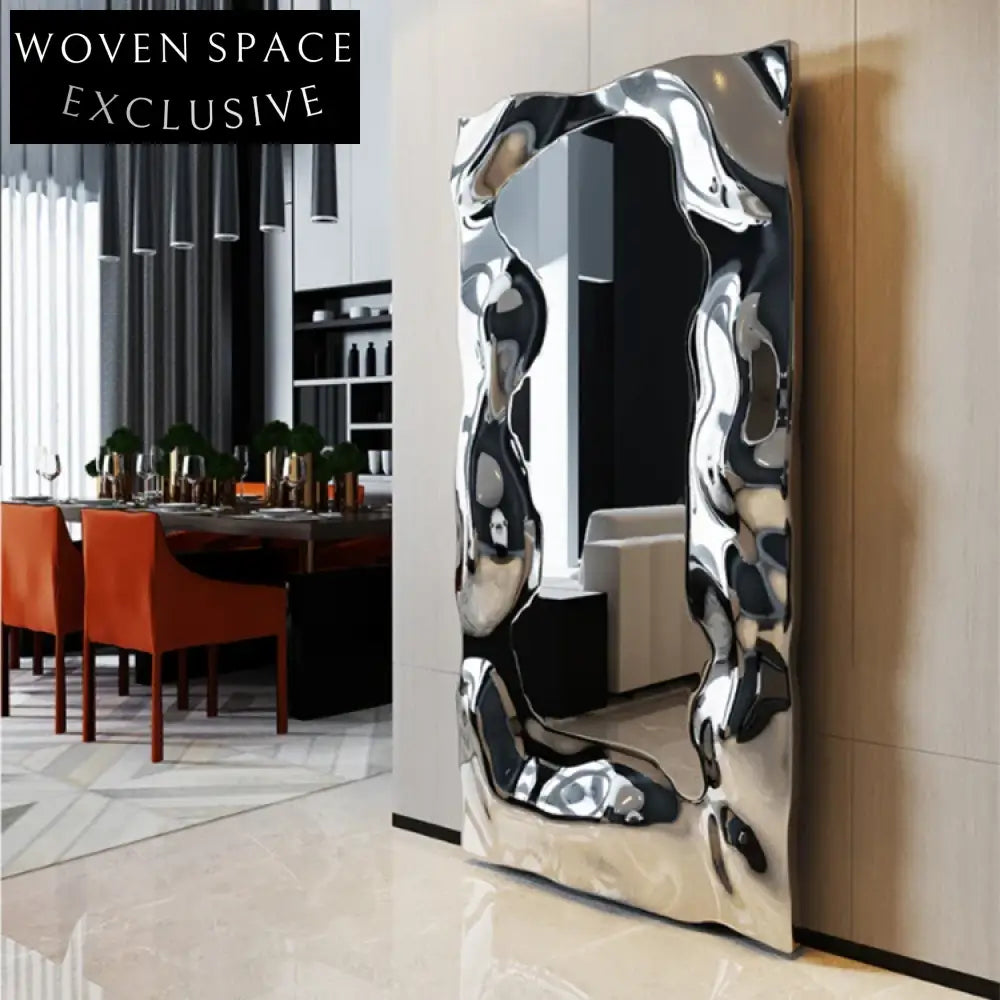 Elegant Rectangular Stainless Steel Modern Nordic Style Decorative Wall Mirror
