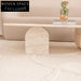 Elegant Rectangular Travertine Coffee Table with Sculptural Base