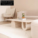 Elegant Rectangular Travertine Coffee Table with Sculptural Base