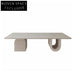 Elegant Rectangular Travertine Coffee Table with Sculptural Base