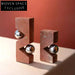 Elegant Red Marble & Metal Art Decor Bookends for Home