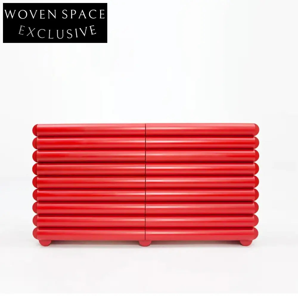 Elegant Red Solid Wood Console Table with Storage for Living Room Entryway