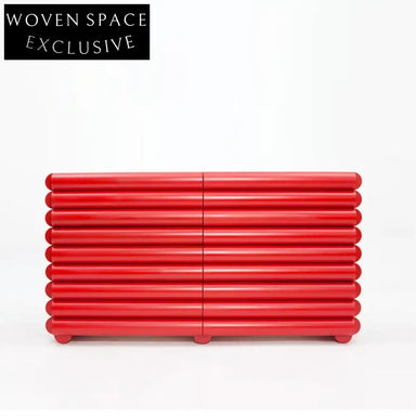 Elegant Red Solid Wood Console Table with Storage for Living Room Entryway