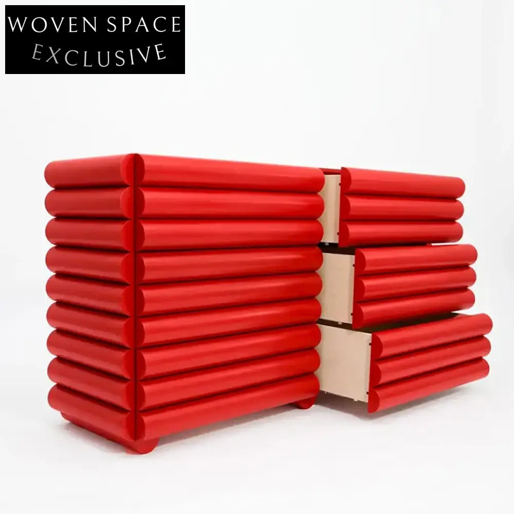 Elegant Red Solid Wood Console Table with Storage for Living Room Entryway