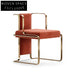 Elegant Red Velvet Dining Chair with Gold Metal Frame, Modern Accent Sofa