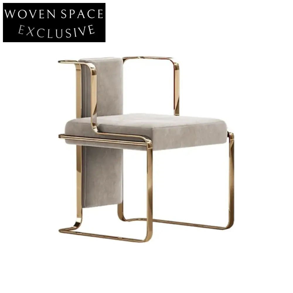 Elegant Red Velvet Dining Chair with Gold Metal Frame, Modern Accent Sofa