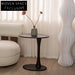 Elegant Retro Black Solid Wood Round Living Room Accent Coffee Table