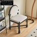 Elegant Retro French Solid Wood Round Back Fabric Dining Chair