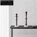 Elegant Retro Luxury Solid Marble Pillar Aluminum Base Durable Candle Stand