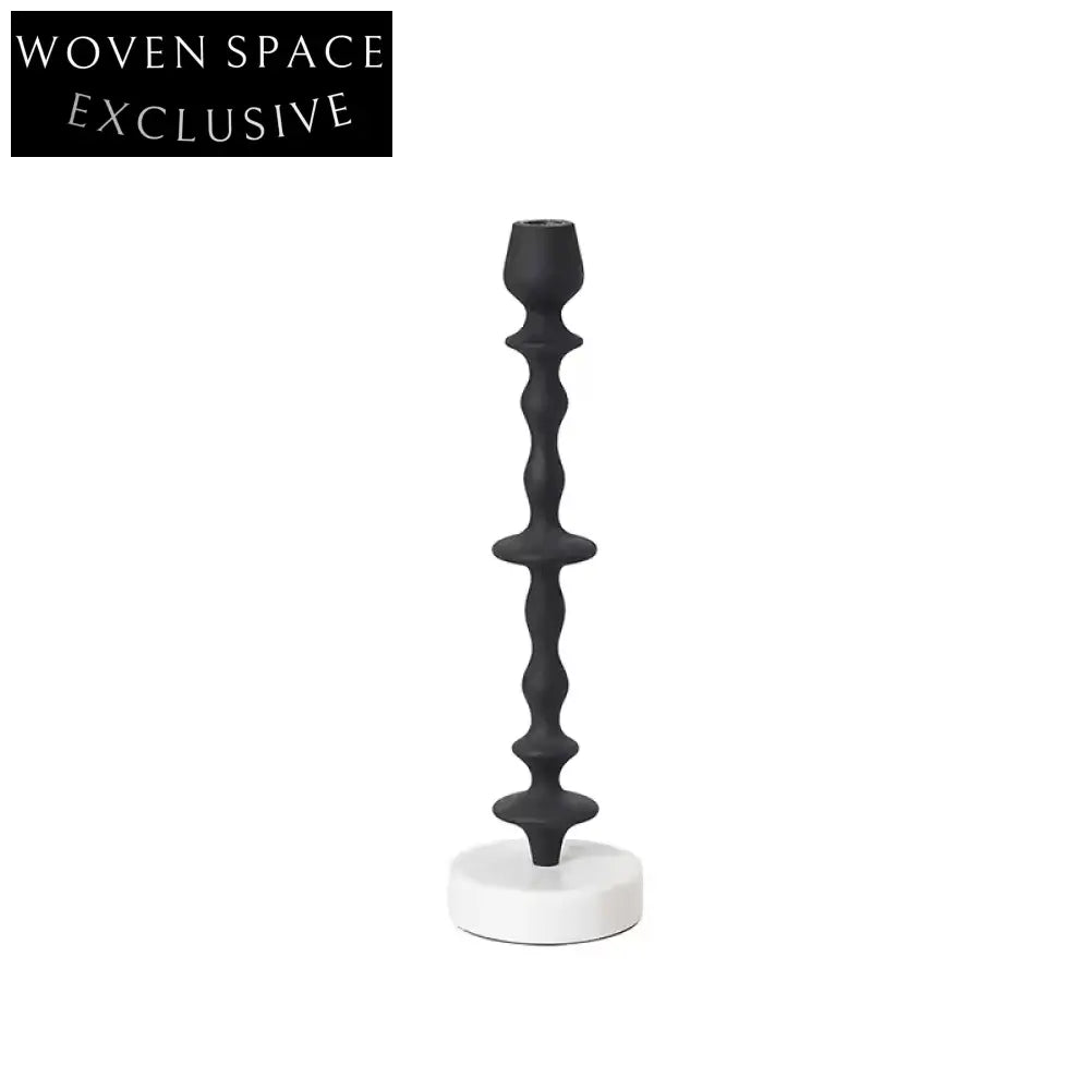 Elegant Retro Luxury Solid Marble Pillar Aluminum Base Durable Candle Stand