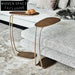 Elegant Retro Metal C-Shape Side Accent Coffee Table for Living Room