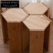 Elegant Retro Oak Wood Coffee Table Set, Multifunctional Sofa Side Table