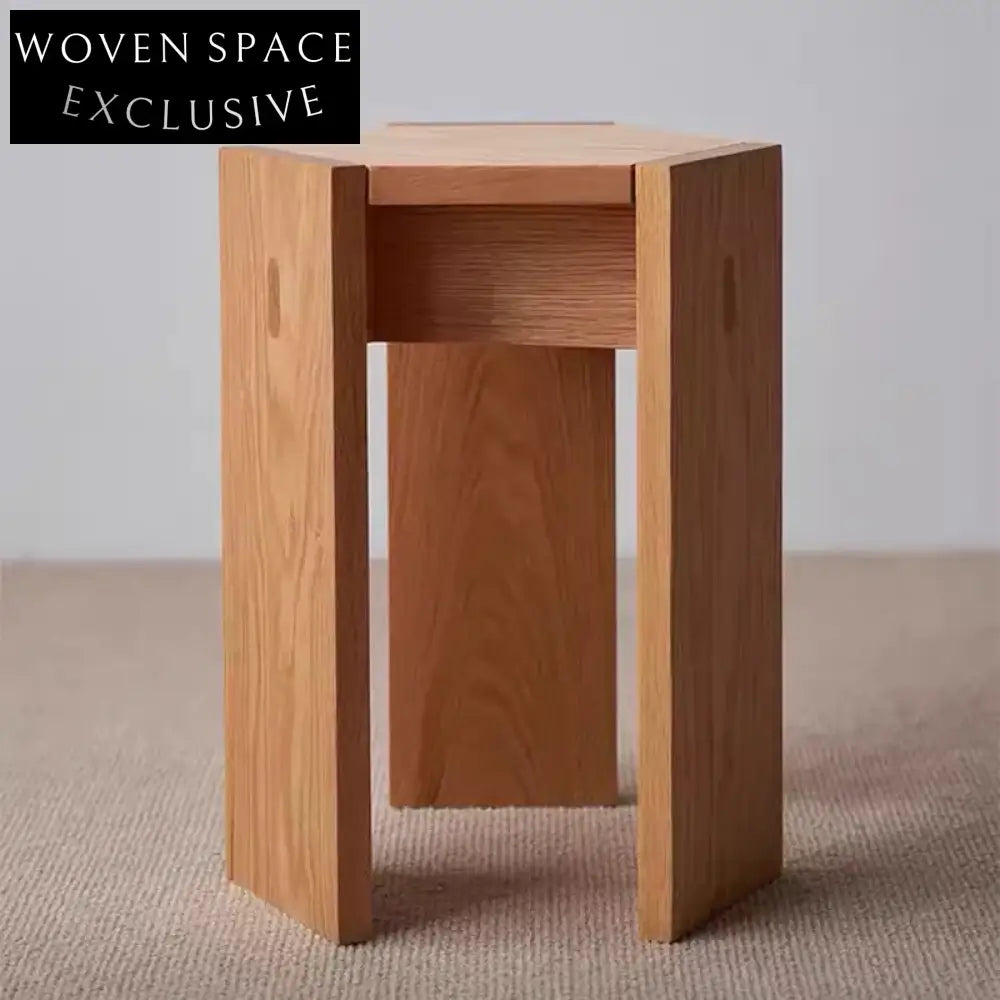 Elegant Retro Oak Wood Coffee Table Set, Multifunctional Sofa Side Table