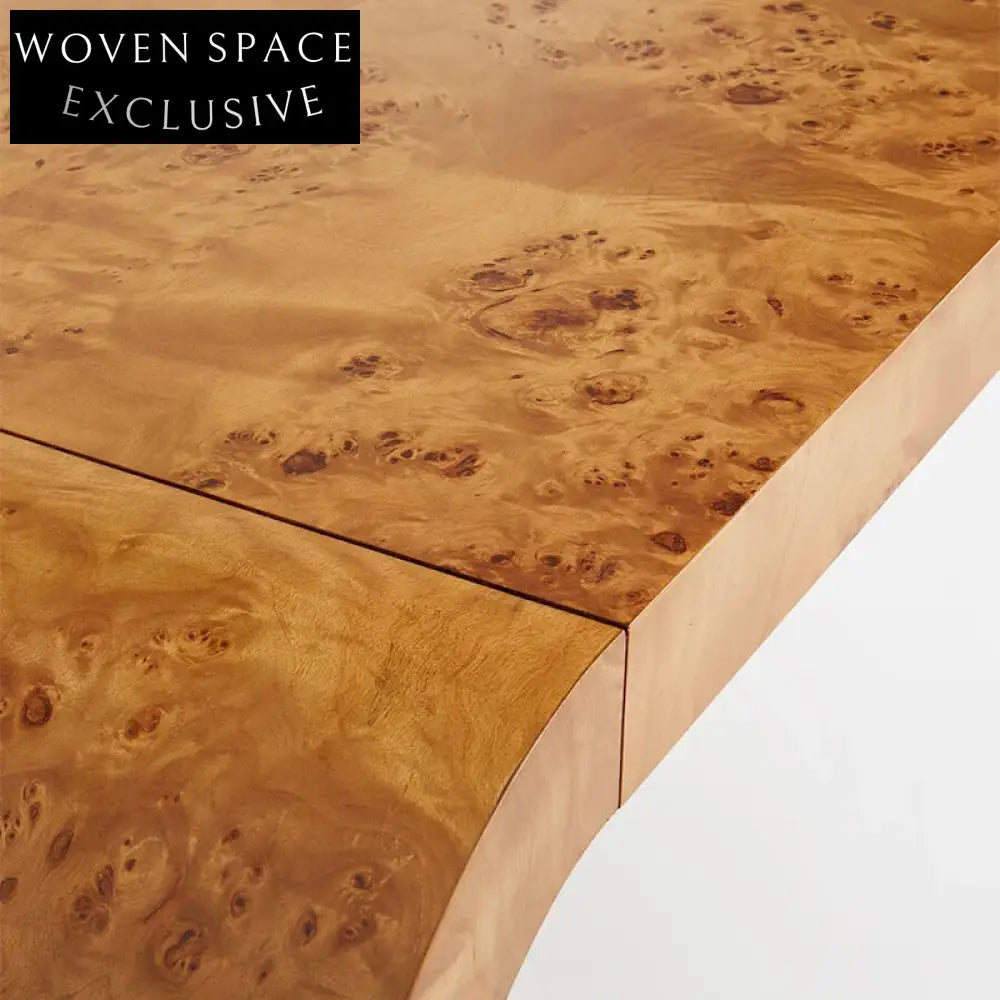 Elegant Retro Solid Wood Arc Square Top Accent Coffee Table