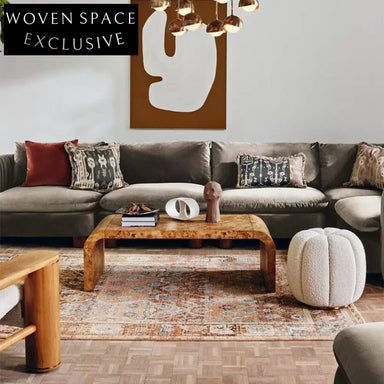 Elegant Retro Solid Wood Arc Square Top Accent Coffee Table