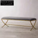 Elegant Retro Velvet Bed End Ottoman Stool with Metal Legs