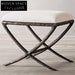 Elegant Retro Velvet Bed End Ottoman Stool with Metal Legs