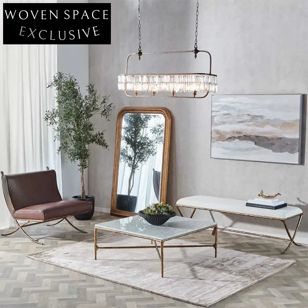 Elegant Retro Velvet Bed End Ottoman Stool with Metal Legs