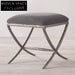 Elegant Retro Velvet Bed End Ottoman Stool with Metal Legs