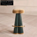 Elegant Retro Velvet Fabric High Bar Stool for Kitchen & Cafe Seating