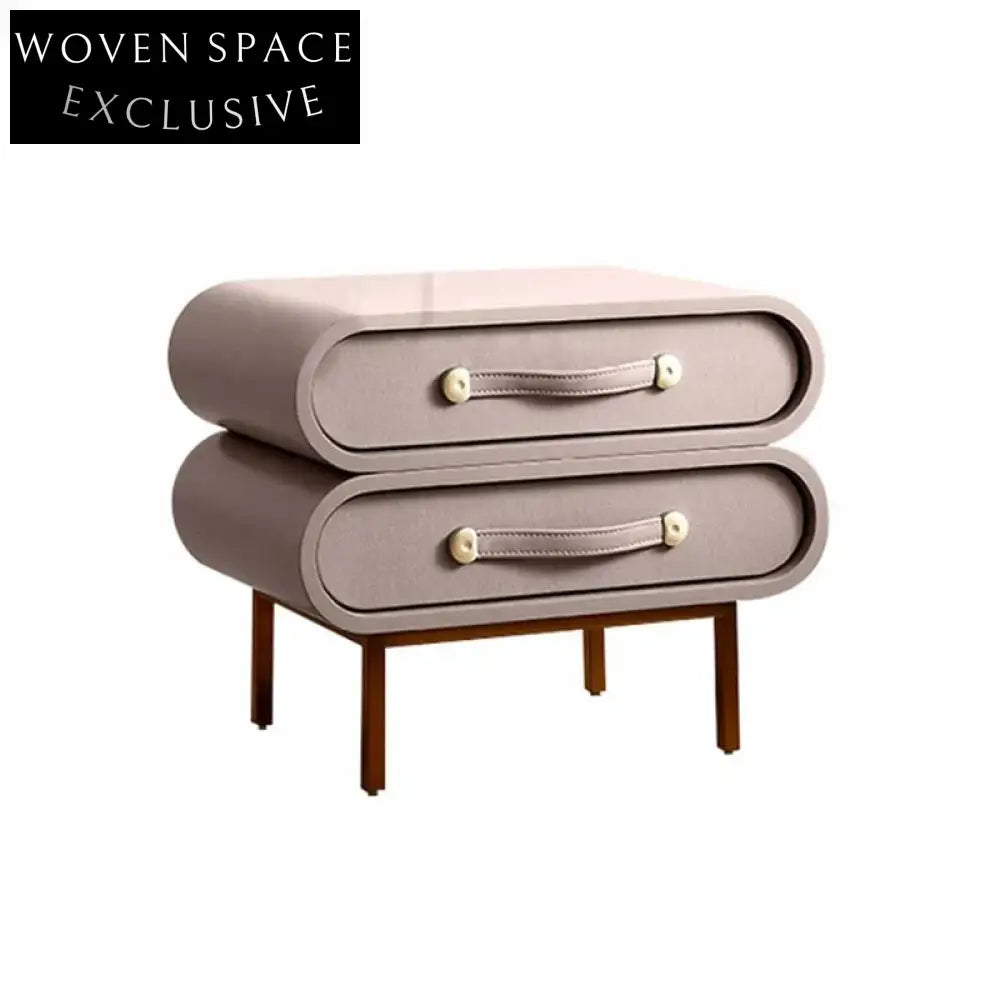 Elegant Rotating Storage Bedside Table, Solid Wood with Double Drawers for Kids