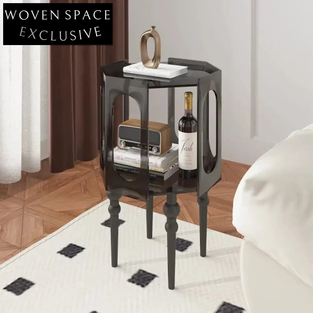 Elegant Round Acrylic & Solid Wood Coffee Table for Modern Living Rooms