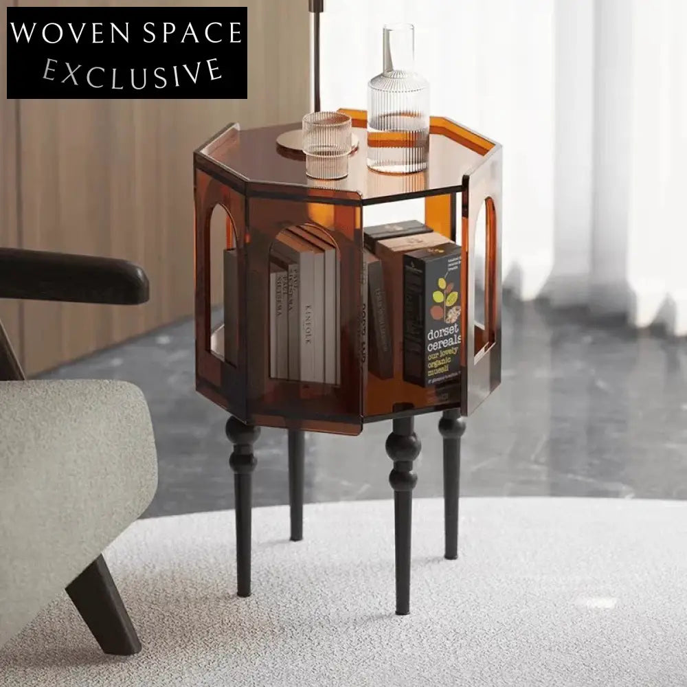 Elegant Round Acrylic & Solid Wood Coffee Table for Modern Living Rooms