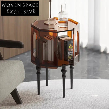 Elegant Round Acrylic & Solid Wood Coffee Table for Modern Living Rooms