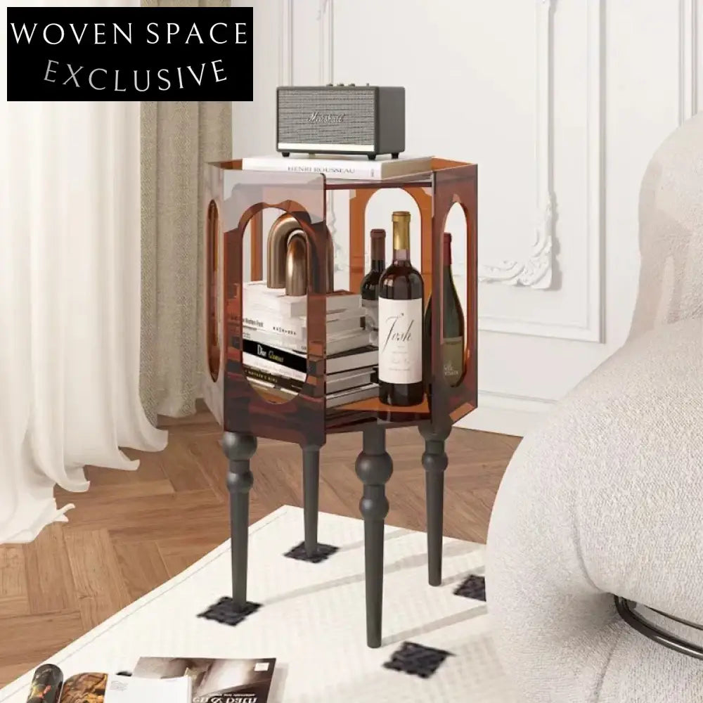 Elegant Round Acrylic & Solid Wood Coffee Table for Modern Living Rooms