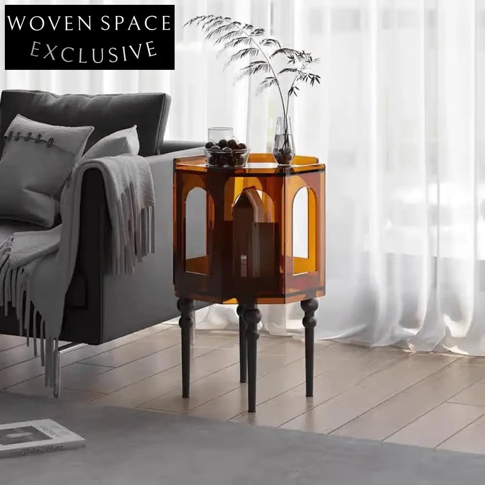 Elegant Round Acrylic & Solid Wood Coffee Table for Modern Living Rooms